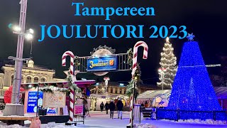 Christmas market in Tampere 2023, walking through (Tampereen joulutori 2023)