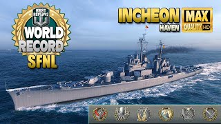 새로운 순양함 Incheon, 지도에 피해 기록 Haven - World of Warships