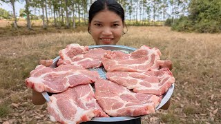 Tasty Fried Pork Shoulder Recipe | How to Cook Pork Shoulder | Pork Steak Salad Cooking and Eating