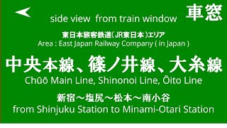 新宿駅から南小谷駅 中央本線 篠ノ井線 大糸線 あずさ5号 E353系 S102編成 JR東日本 （2023/12/01）