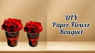 DIY paper flower bouquet | How to make bouquet | Velantines day Flower Bouquet making