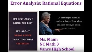 Error Analysis: Rational Equations