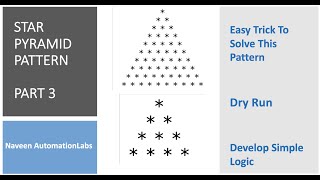 Star Pyramid Pattern Logic - Part 3 - By Naveen AutomationLabs