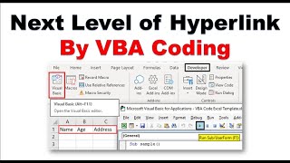 VBA Hyperlink Coding | Visual Basic Application | By Rohit Narang