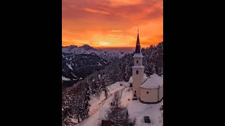 When fiery orange skies contrast against snow blanketed landscapes - weekend trip #shorts