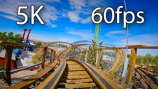 New Mexico Rattler front seat on-ride 5K POV @60fps Cliff's Amusement Park