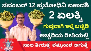 ಪ್ರಬೋಧಿನಿ ಏಕಾದಶಿ 2 ಏಲಕ್ಕಿ ಇಲ್ಲಿ ಬಚ್ಚಿಡಿ ಅದೃಷ್ಟವೇ ಬದಲಾಗುತ್ತೆ LIVE prabodhini dev utani ekadashi