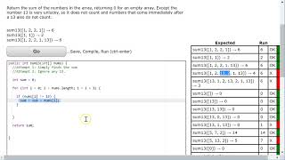 Coding Bat Solutions - Arrays 2 - sum13