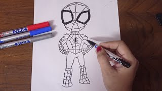 How to draw SPIDEY(Marvel's Spidey and his Amazing Friends #howtodraw #spidey #viral #shorts