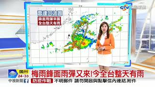 梅雨鋒面雨彈又來!今全台整天有雨│中視早安氣象 20200527