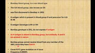 Bombay Blood group/ physiological basis of Bombay blood group/