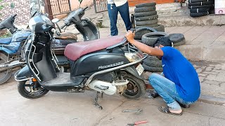 Scooty Tyre Tubelss Puncher Repair! How to puncher Repair Scooty Tyres #Smart_Tyres