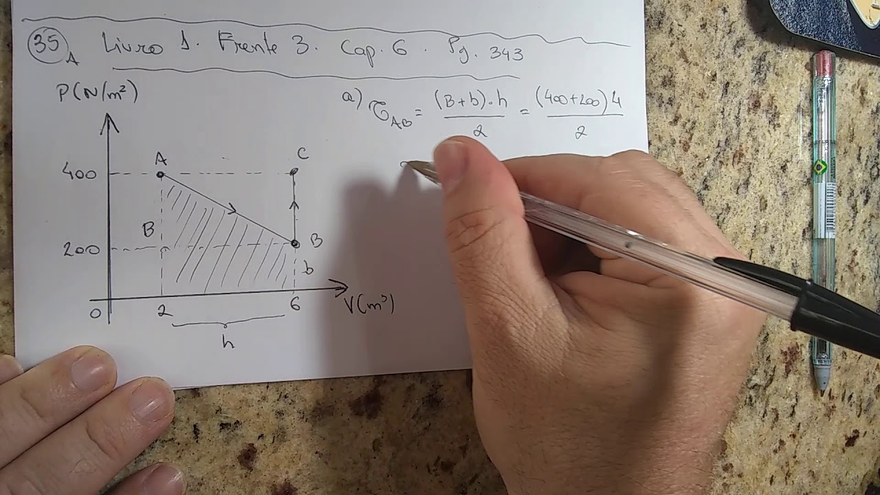 Um Gás Perfeito Sofre A Traformação ABC Indicada No Diagrama Pressão (P ...