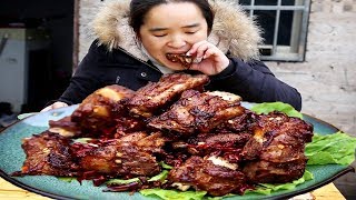 Sister Miao brand pork ribs, fry and fry in the wok, all the meat in one bite