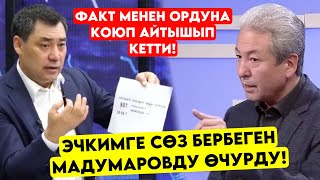 Чатак болду! Айтышып кеттип Мадумаровду ФАКТ менен ордуна коюп жаман эле болду