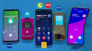 Incoming + Outgoing Call \u0026 FAKE CALL on smartphones Samsung S9/ Z Flip 3 + Nokia 8800 + Realme 12Pro