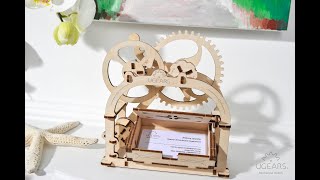 UGears Mechanical Box or Etui - Assembly Video | visiting card stand for office table | STEM Kit