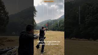 Astonishing Javelin and Arrow Trick‼️#JavelinThrow #ArrowShot #AmazingSkills #Precision