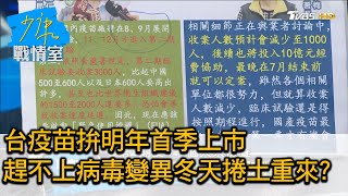 台疫苗拚明年首季上市 趕不上病毒變異冬天捲土重來? 少康戰情室 20200708