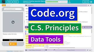 Creating Javascript Objects Lesson 8.11 Tutorial with Answers Code.org CS Principles