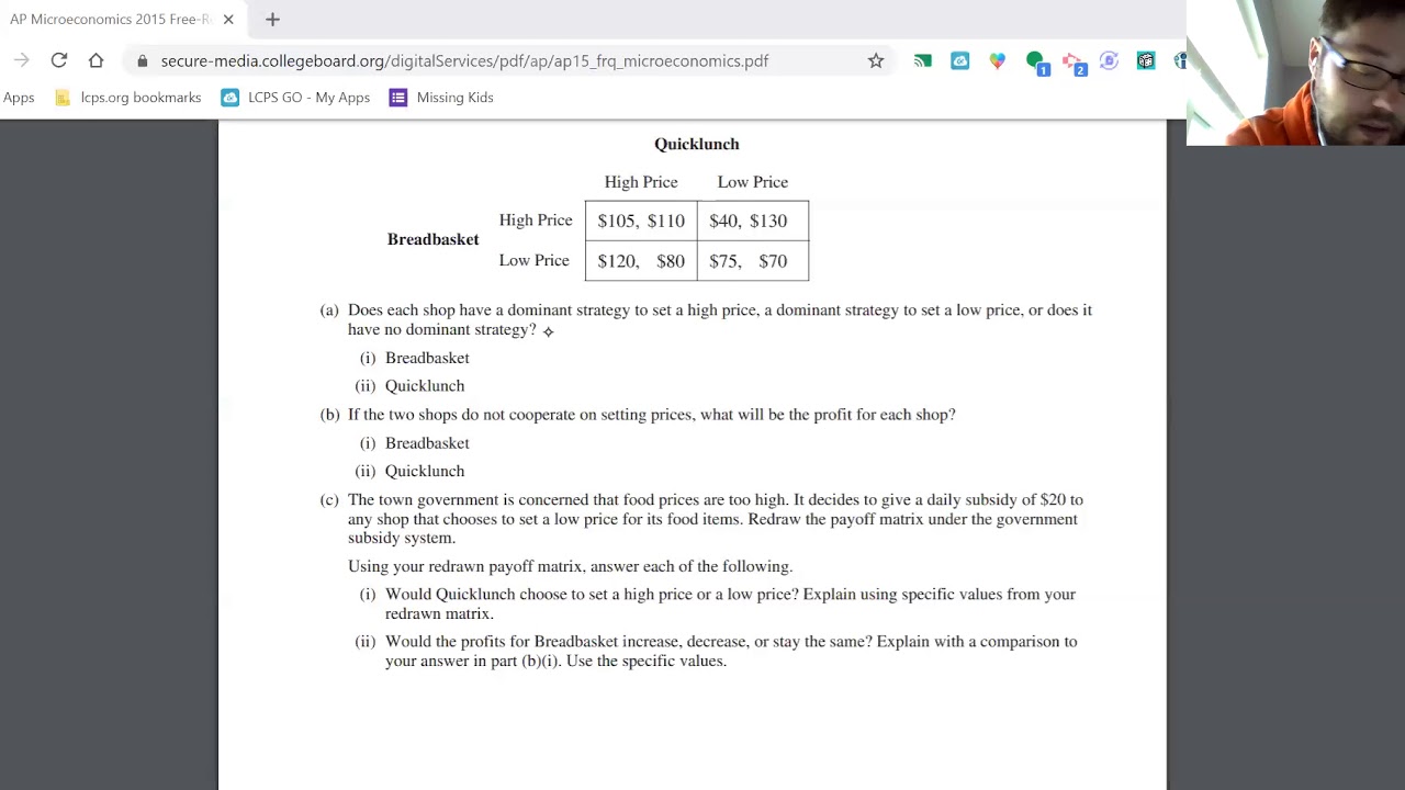 2015 AP Micro FRQ #2 - YouTube