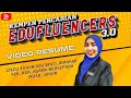 VIDEO RESUME PENCALONAN EDUFLUENCER KPM 3.0 CIKGU YUHANISAH BINTI JEMAHAR | SRAB MUAR