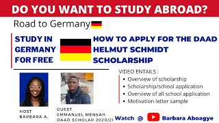 Study in Germany for free - How to apply for the DAAD Helmut Schmidt #Scholarship