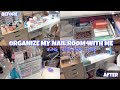 ORGANIZE MY NAIL ROOM WITH ME | USING ITEMS FROM TEMU | TEMU ORGANIZATION & DECOR HAUL | DESK TOUR