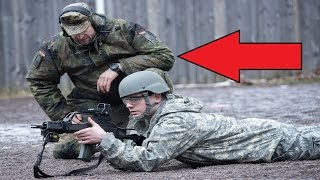 German Army Instructor Catches Bullet Casing With His Hand While US Soldiers Fire G36 Assault Rifles