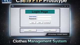 CS619 FYP Prototype | Clothes Management System Login Form | Python Tkinter & SQLite