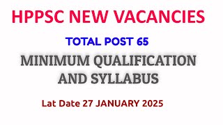 HPPSC 2025 Agriculture Development Officer 65 POST QUALIFICATION AND SYLLABUS