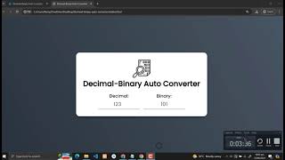 Decimal-Binary Auto Converter Using HTML, CSS and JavaScript with Source Code