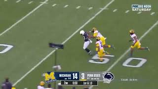 Kenneth Grant 340 lbs Lineman with crazy speed, runs down Penn State's running back | Michigan DL