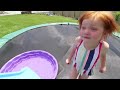 adley builds the ultimate backyard water park new pool toys for baby brother niko