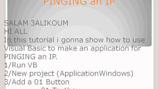 Visual Basic PING an IP vb 2010