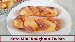 Quick And Easy Keto Mini Doughnut Twists With Glaze (Nut Free And Gluten Free)