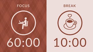 60/10 Pomodoro Timer with Brown Noise 🤎 Study with Me for Deep Focus & ADHD ✨