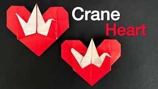 How to make an origami 3D Crane Heart