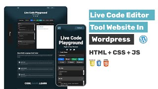 Live Code Editor Tool Website In Wordpress | Html + JS + CSS | Complete Wordpress Elementor Tutorial
