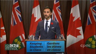 Ontario Education Minister discusses back-to-work legislation for education workers – Oct. 31, 2022