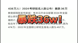 24考研怎么了？！考研人数暴跌36万！