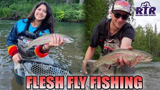 NON-STOP Flesh Fly Action - Fly Fishing Alaska Rainbow Trout