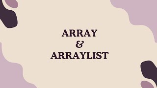 2# Array & ArrayList || Algoritma dan Struktur data