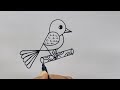 how to draw cute bird from letter r easy bird drawing for beginners letter drawing