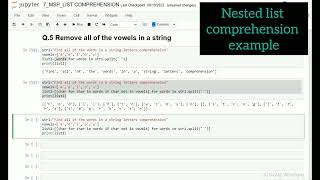 Nested list comprehension example #python