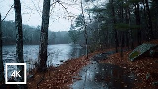 Relaxing Winter Rain Walk | Thunderstorm Sounds for Sleep \u0026 Stress Relief ASMR