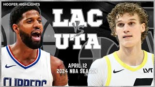 LA Clippers vs Utah Jazz  Game Highlights | Apr 12 | 2024 NBA Season