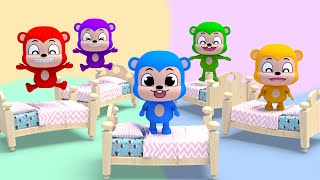 Five Little Monkeys Jumping On The Bed + More Nursery Rhymes English Kids Song | Super Lime And Toys
