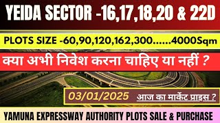 YEIDA Update Price Today Sector 16,17,18,20 \u0026 22D | Market Price Today  Resale Plots yamuna #yeida