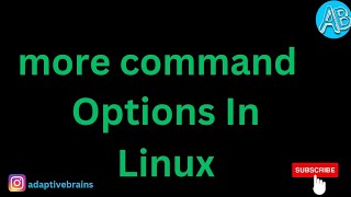 more command options | Linux | ubuntu |